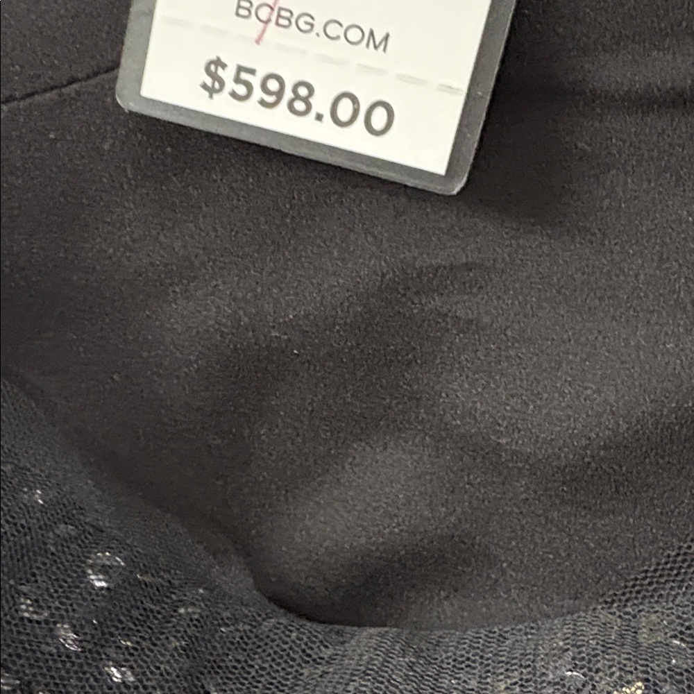 BCBGMaxAzria Black Sequin-Strap Evening Gown - Picture 7 of 7